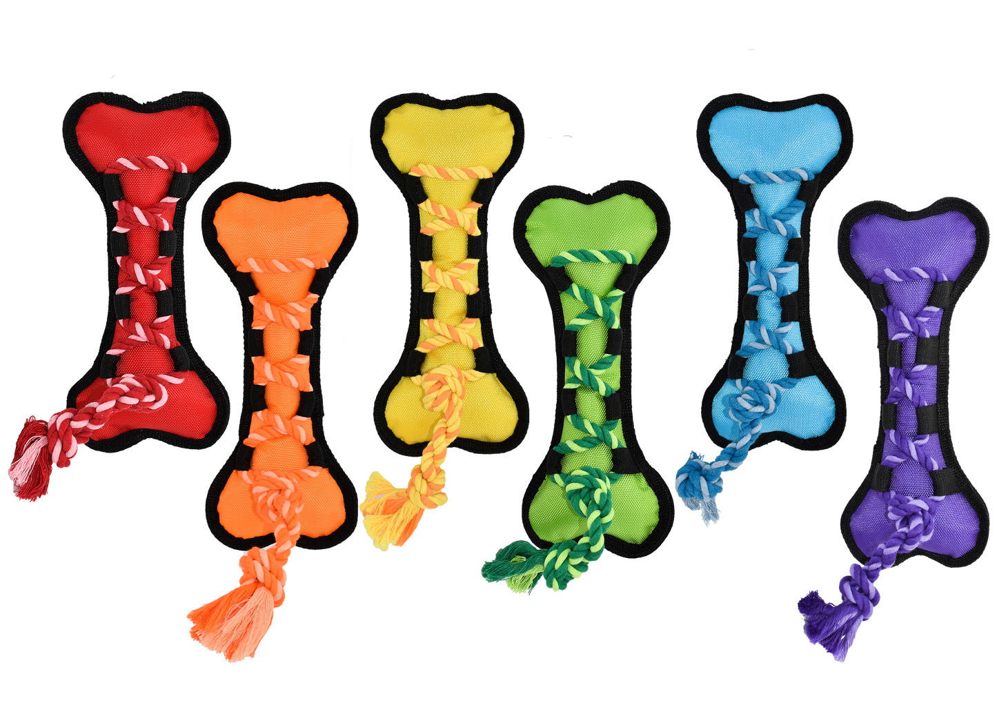 Multipet Dog Toy Cross-Ropes Bone 16in Assorted