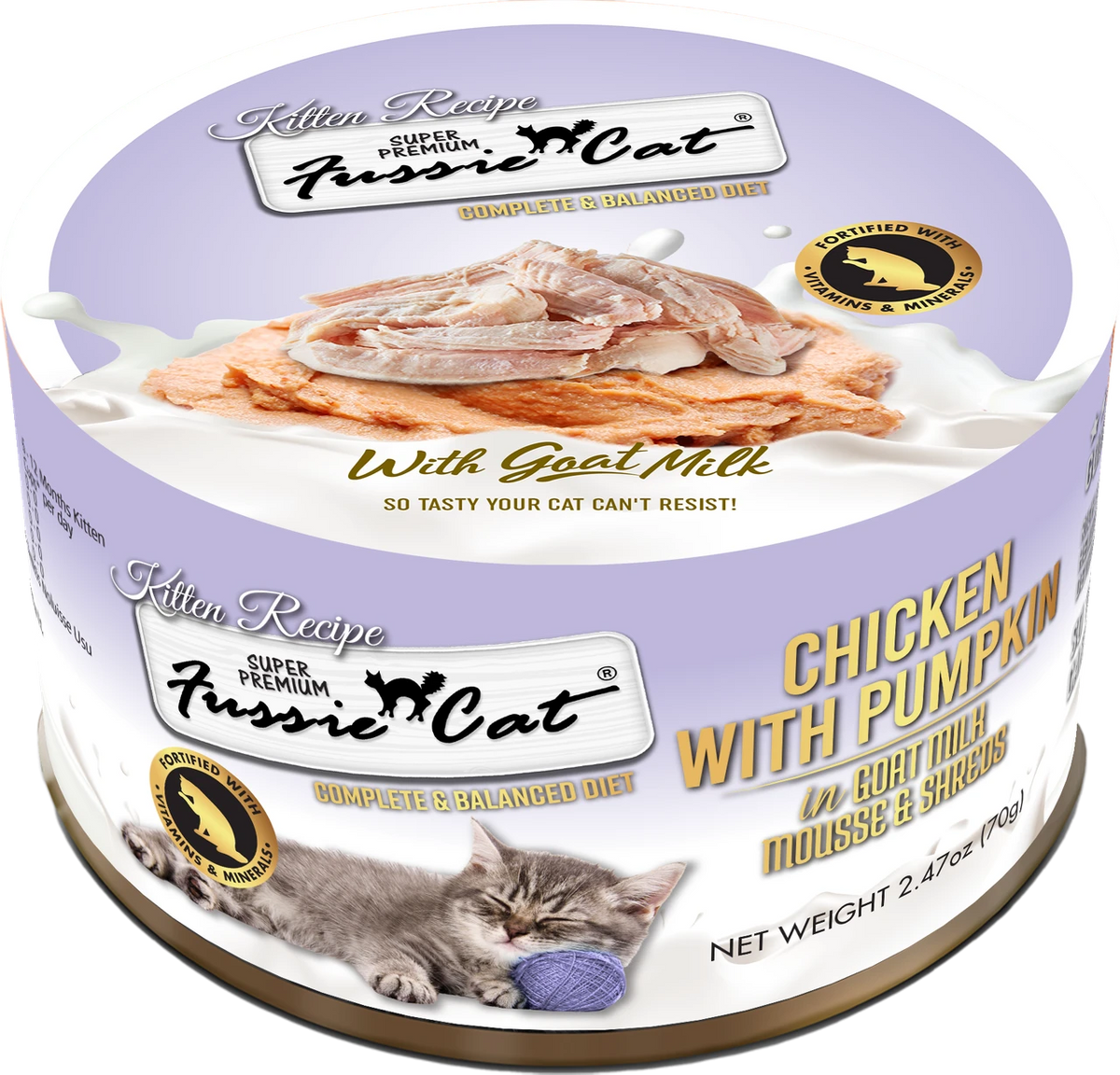 Fussie Cat Kitten Mousse Chicken with Goats Milk & Pumpkin Entrée 2.47oz