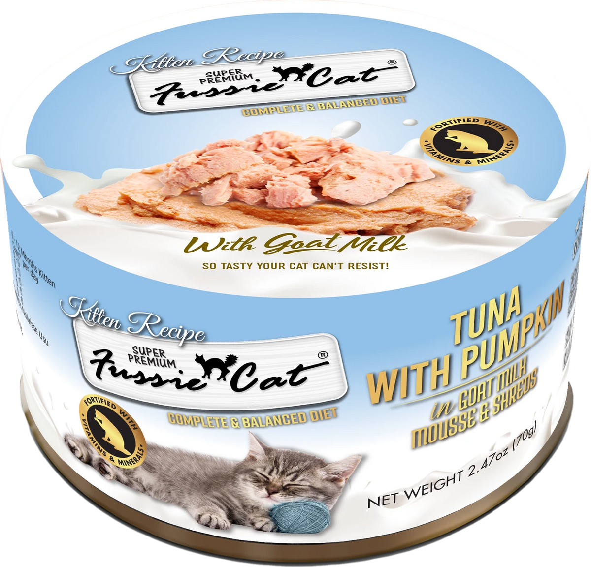 Fussie Cat Kitten Mousse Tuna with Goats Milk & Pumpkin Entrée 2.47oz
