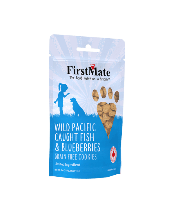 First Mate Cookies for Dogs Grain Free 8oz Fish and Blueberry