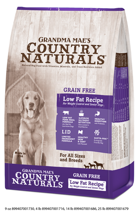 Grandma Mae's Country Naturals Grain-Free Low Fat Recipe Dry Dog Food, 23 Lb