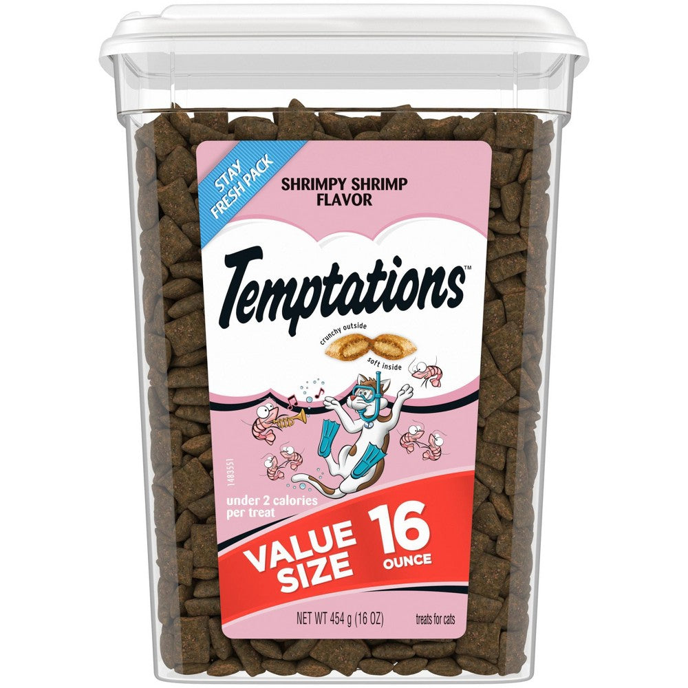 Temptations Classic Crunchy and Soft Cat Treats Shrimpy Shrimp Flavor 16oz
