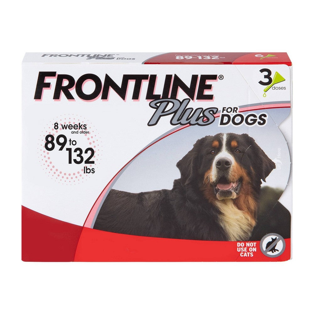 FRONTLINE Plus for Extra Large Dogs (89-132 lbs) Flea and Tick Treatment 3 Doses
