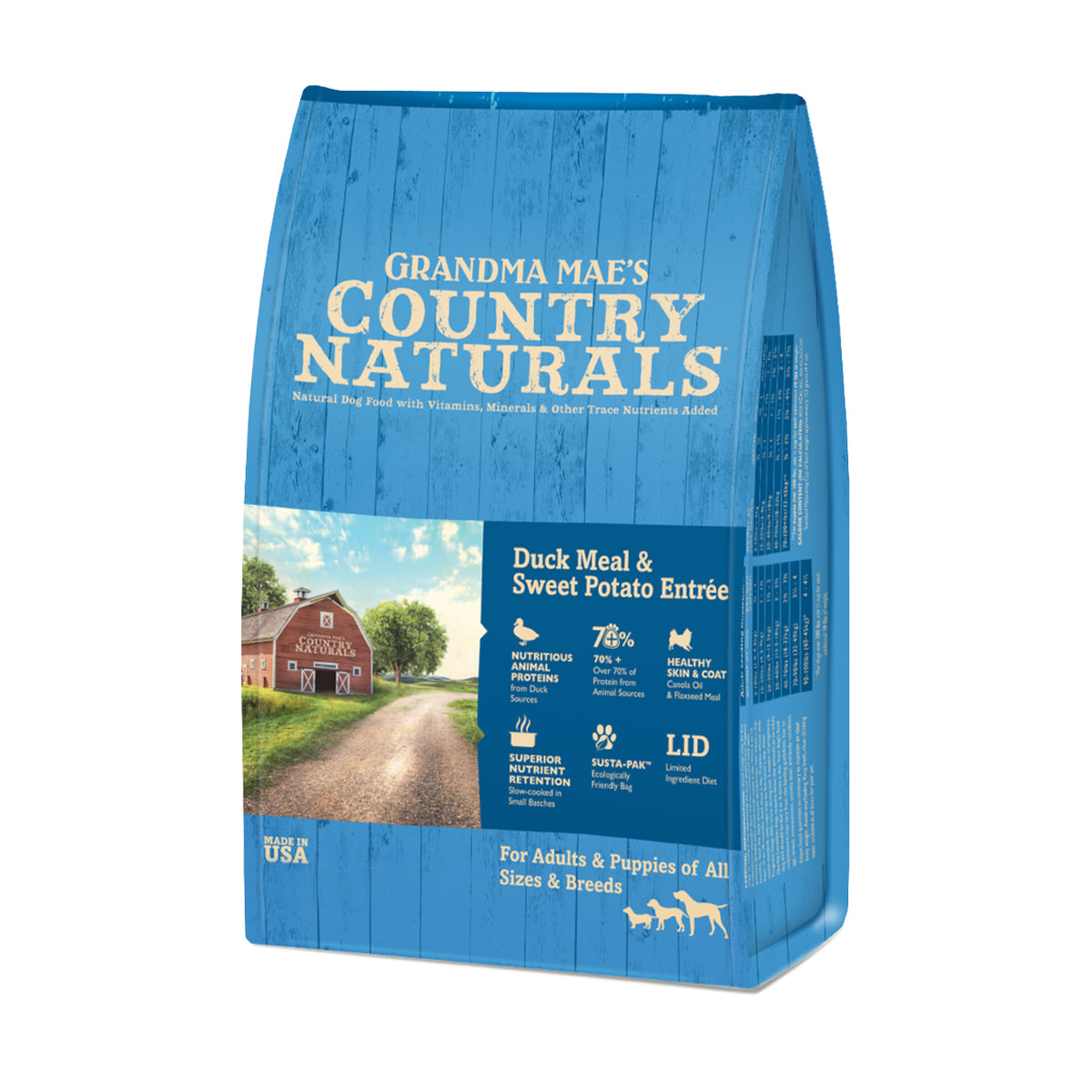 Grandma Mae's Country Naturals Duck Meal & Sweet Potato Entree Dry Dog Food, 4lb Bag