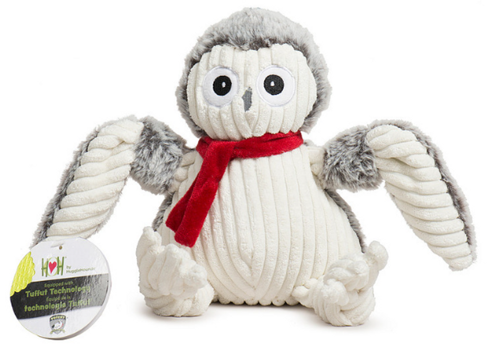 HuggleHounds Holiday Plush Dog Toy Ollie Owl Knottie Large
