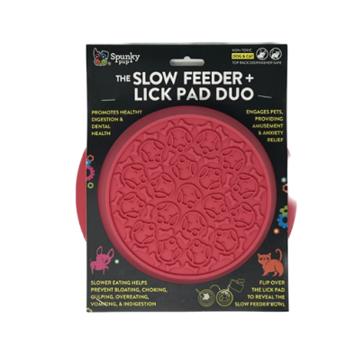 Spunky Pup Slow Feeder & Lick Pad Duo Combo Bowl