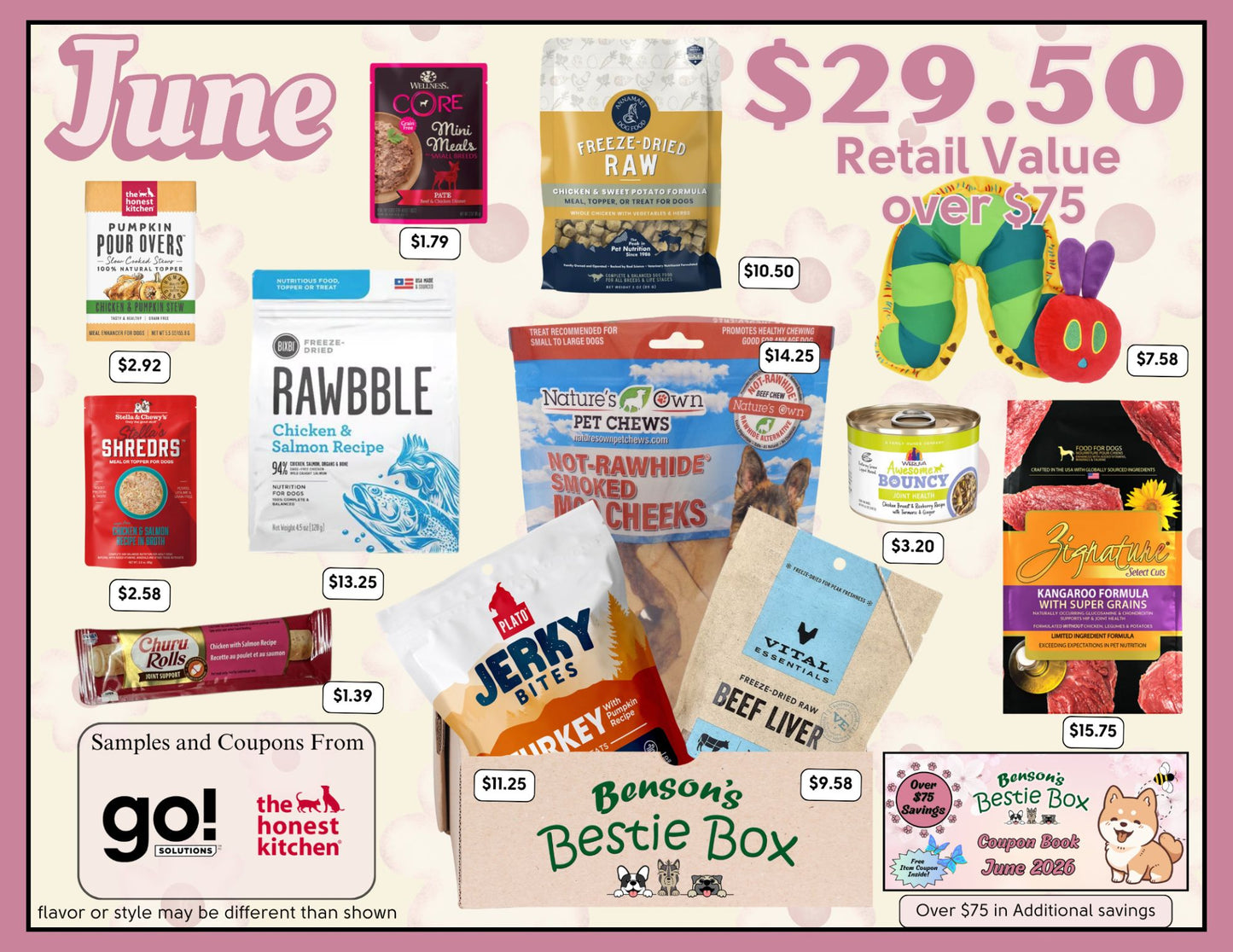 Benson's Pet Bestie Box Sampler for Dogs June 2026