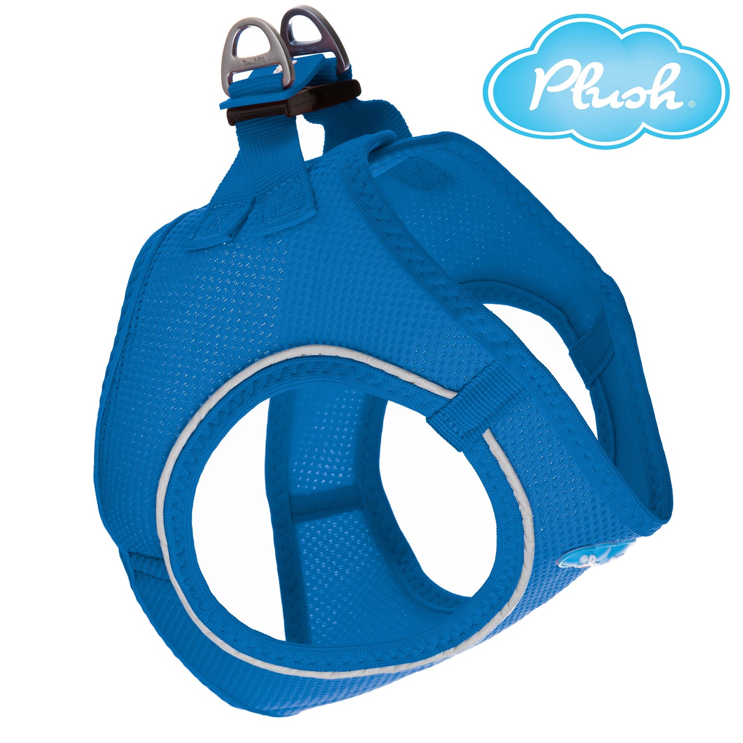 Plush Step In Dog Harness Medium Blue
