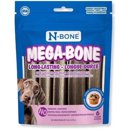N-Bone Mega-Bone Long-Lasting Chew Blueberry Pumpkin Muffin 6 ct