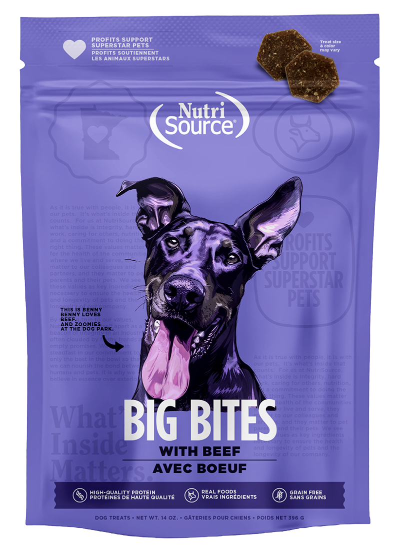 Nutrisource Element Big Bites Dog Treat 14oz Beef