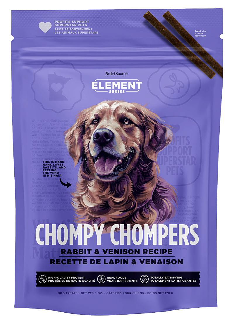 Nutrisource Element Chompy Chompers Dog Treat 6oz Rabbit and Venison