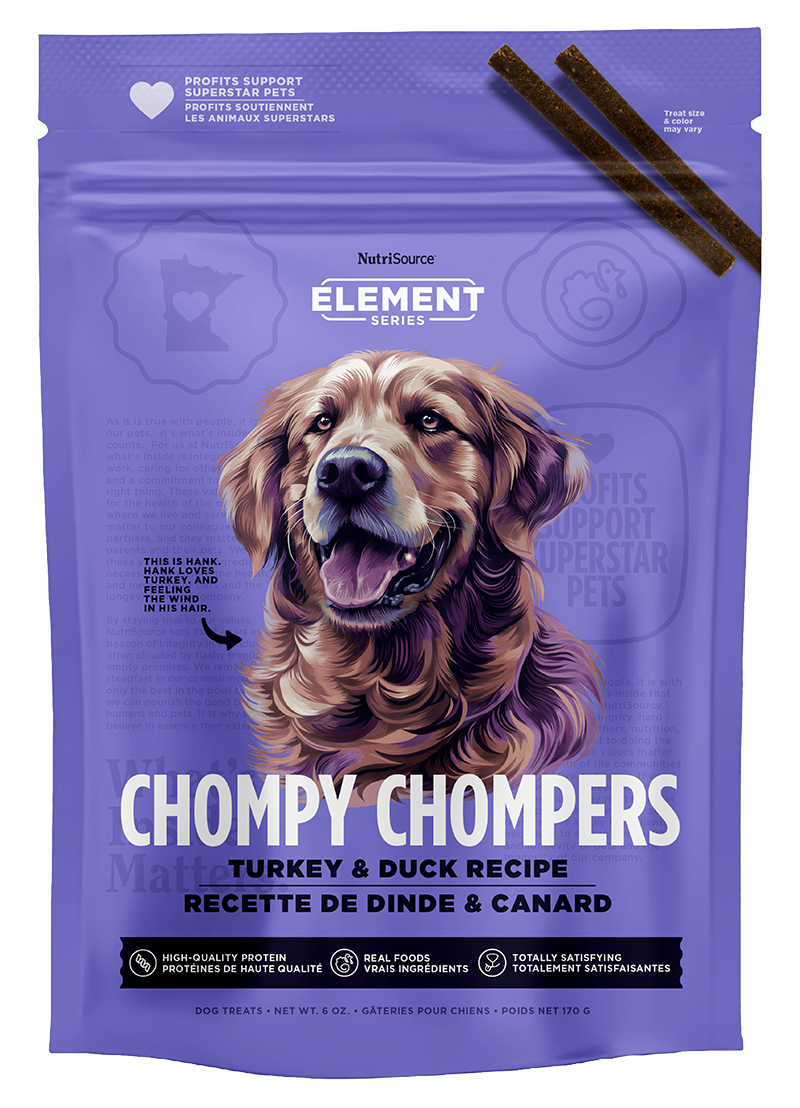 Nutrisource Element Chompy Chompers Dog Treat 6oz Turkey and Duck