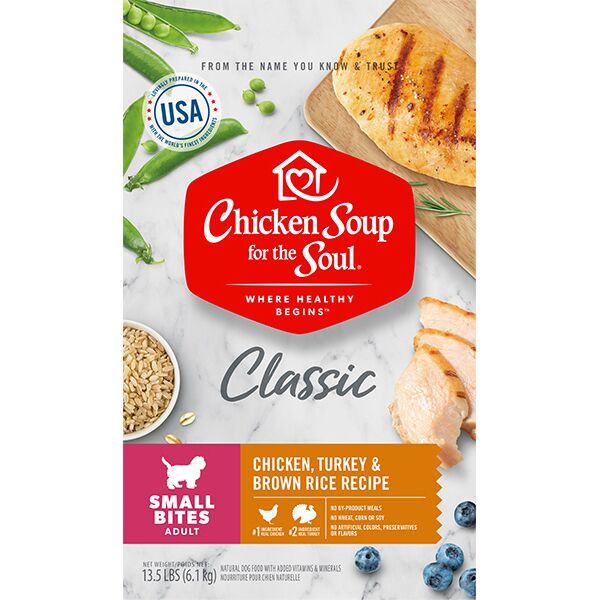 Chicken Soup Chicken Turkey & Brown Rice Adult Small Bites Recipe Dry Dog Food 16.2lb