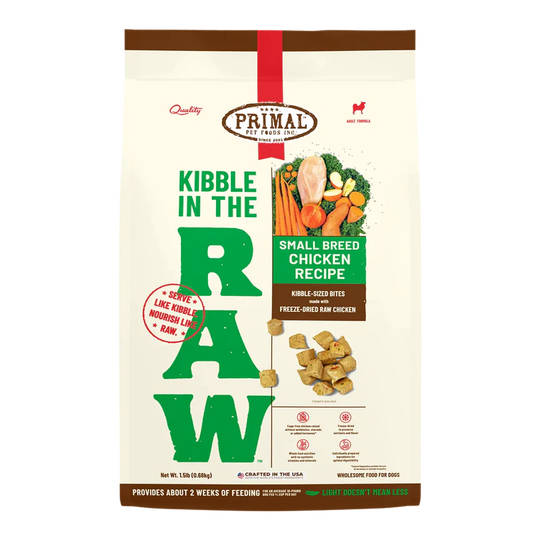 Primal Kibble in the Raw Freeze Dried Small Breed Dog Food Chicken Formula, 4lb Bag