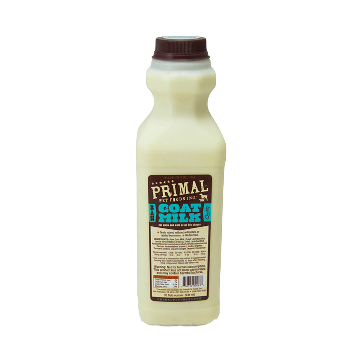 Primal Frozen Raw Goat Milk Bottle, 32fl oz