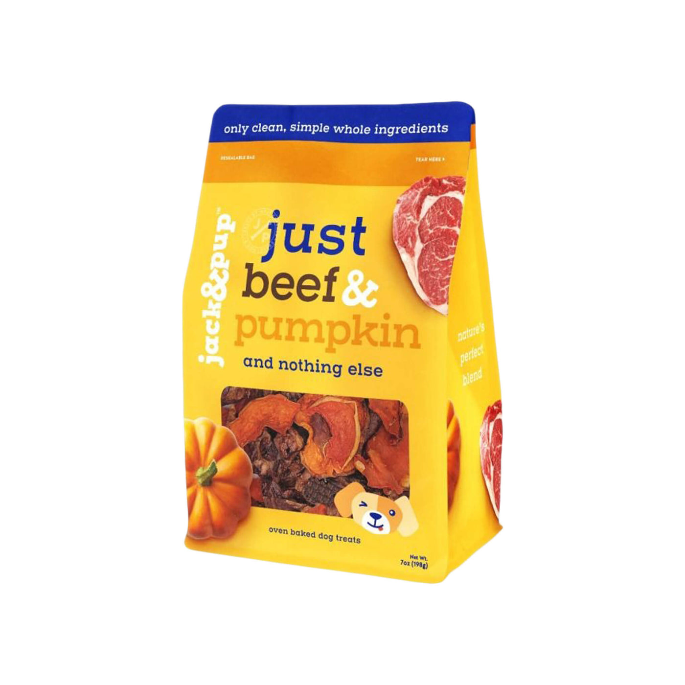 Jack and Pup Grain Free Dog Treats 7oz Just Beef and Pumpkin