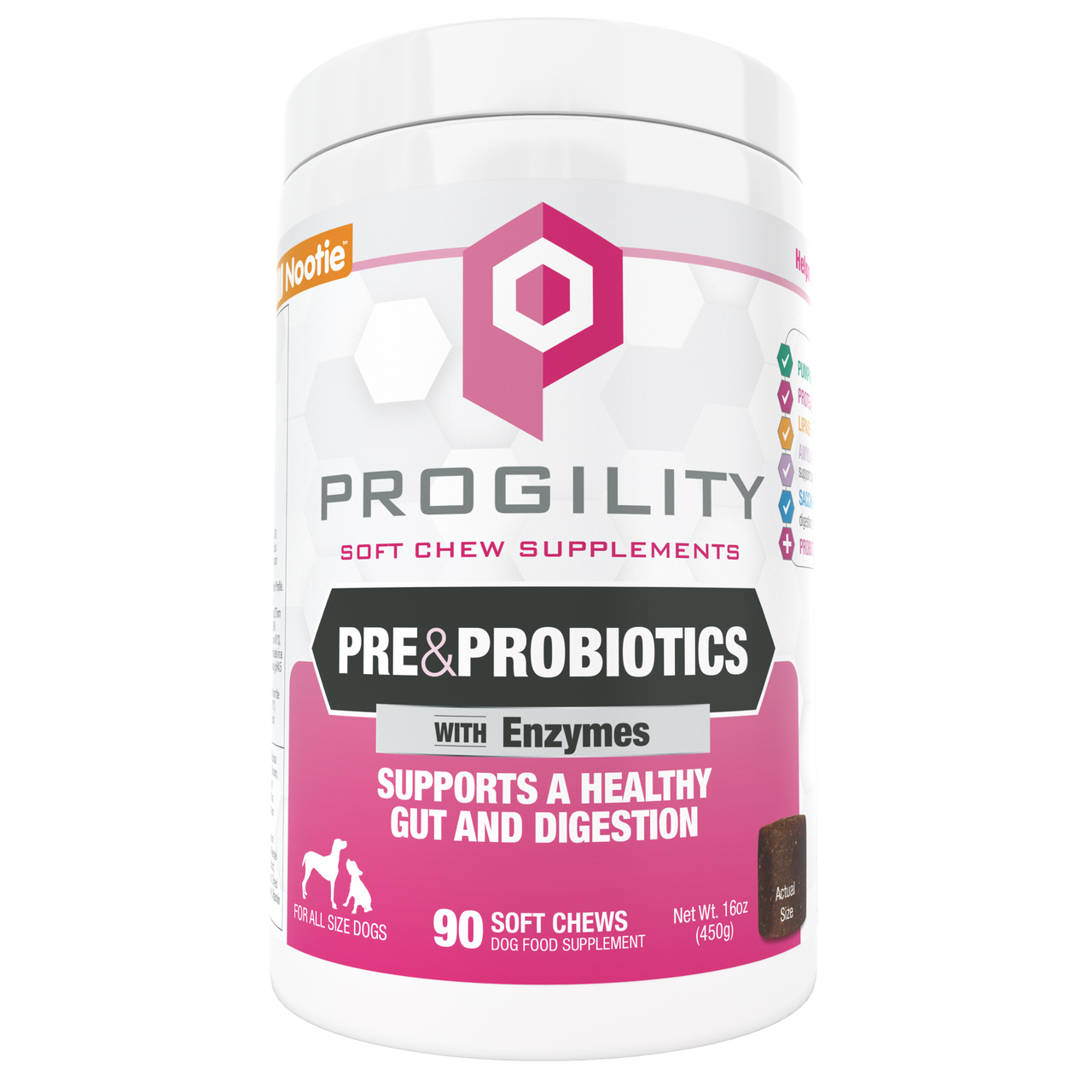 Nootie Progility Pre & Probiotics Soft Chew Supplement for Dogs 90ct