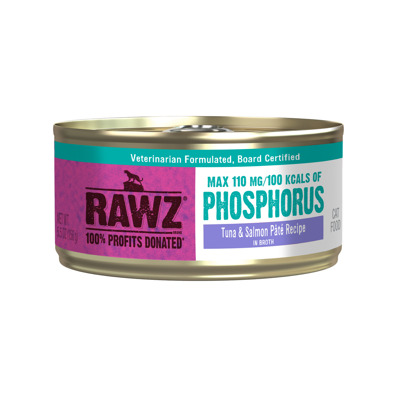 Rawz Canned Cat Food Low Phosphorous Tuna Salmon Pate 5.5oz