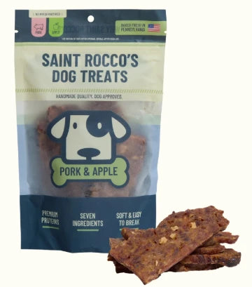 Saint Rocco’s Jerky Dog Treats Pork & Apple 3oz