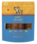Honey I'm Home Trachea Tubes Natural Honey Coated Buffalo Chews 5pc