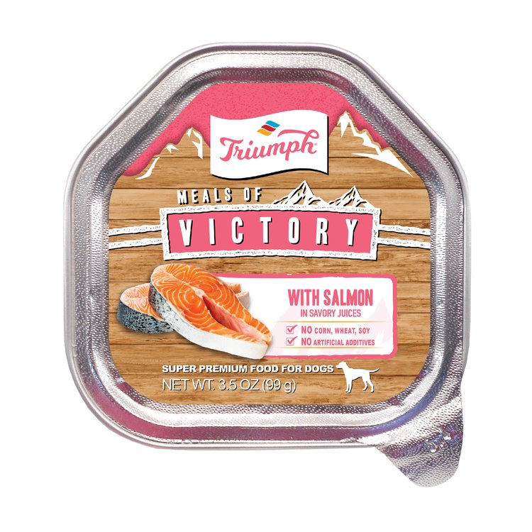 Triumph Meals of Victory with Salmon Dog Food 3.5oz Cup