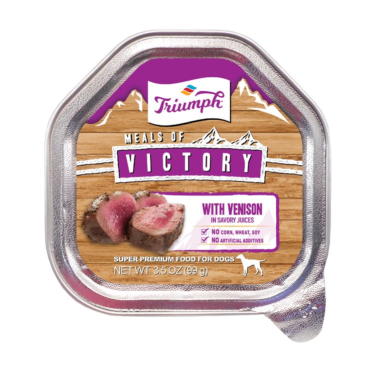 Triumph Meals of Victory with Venison Dog Food 3.5oz Cup