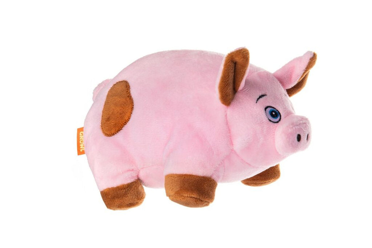 Growl Dog Plush Dog Toy Trofflers Pink Pig 8 in