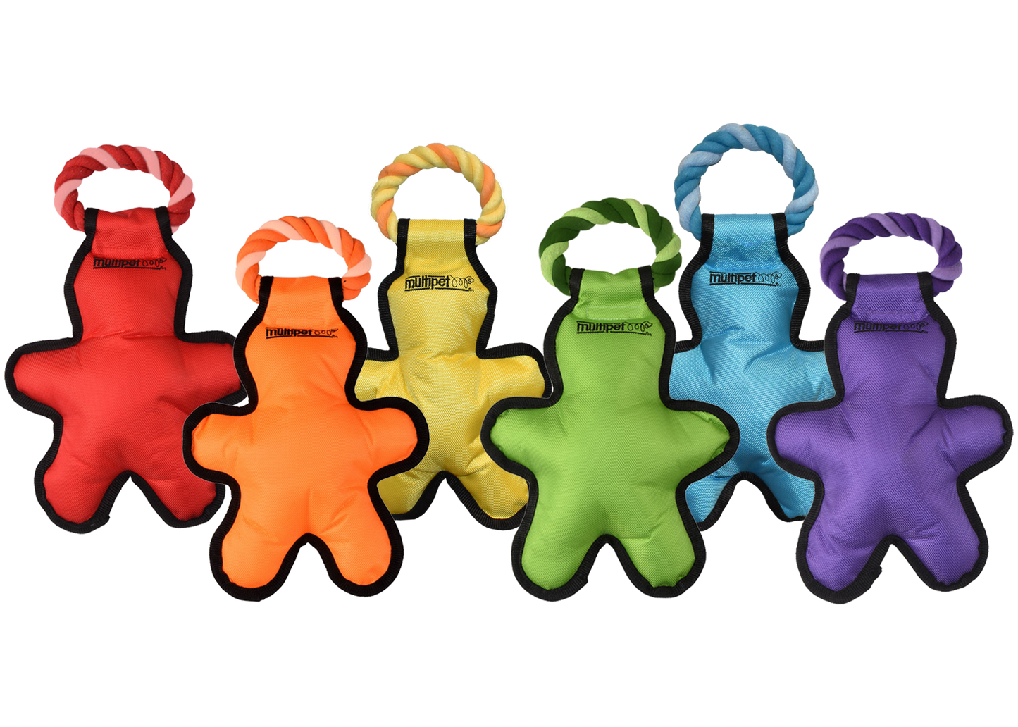 Multipet Dog Toy Cross-Ropes Tug ‘o Man with Rope 14in Assorted