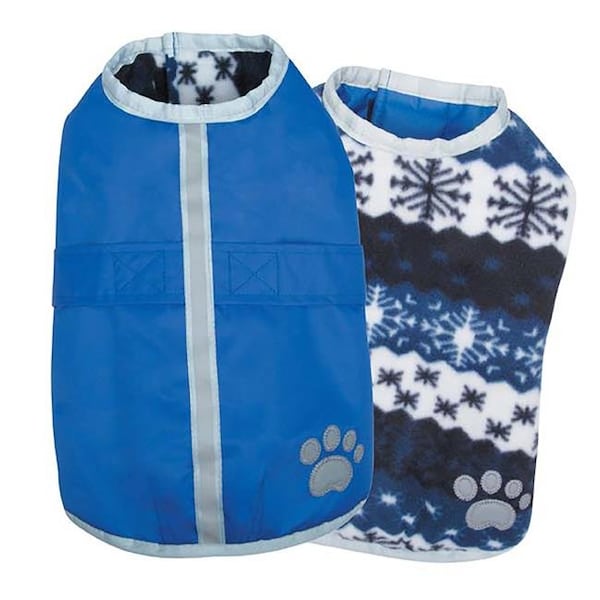 Petedge Zack & Zoey Noreaster Blanket Dog Coat Small Medium Blue