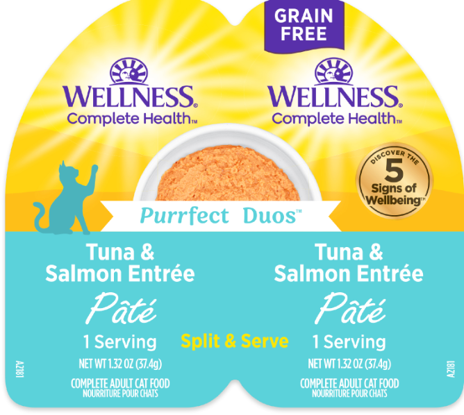 Wellness Can Cat Complete Health Duos Grain Free Pate Tuna & Salmon 2.64oz