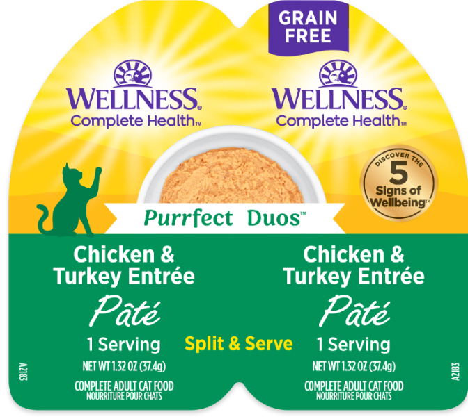 Wellness Can Cat Complete Health Duos Grain Free Pate Chicken & Turkey 2.64oz