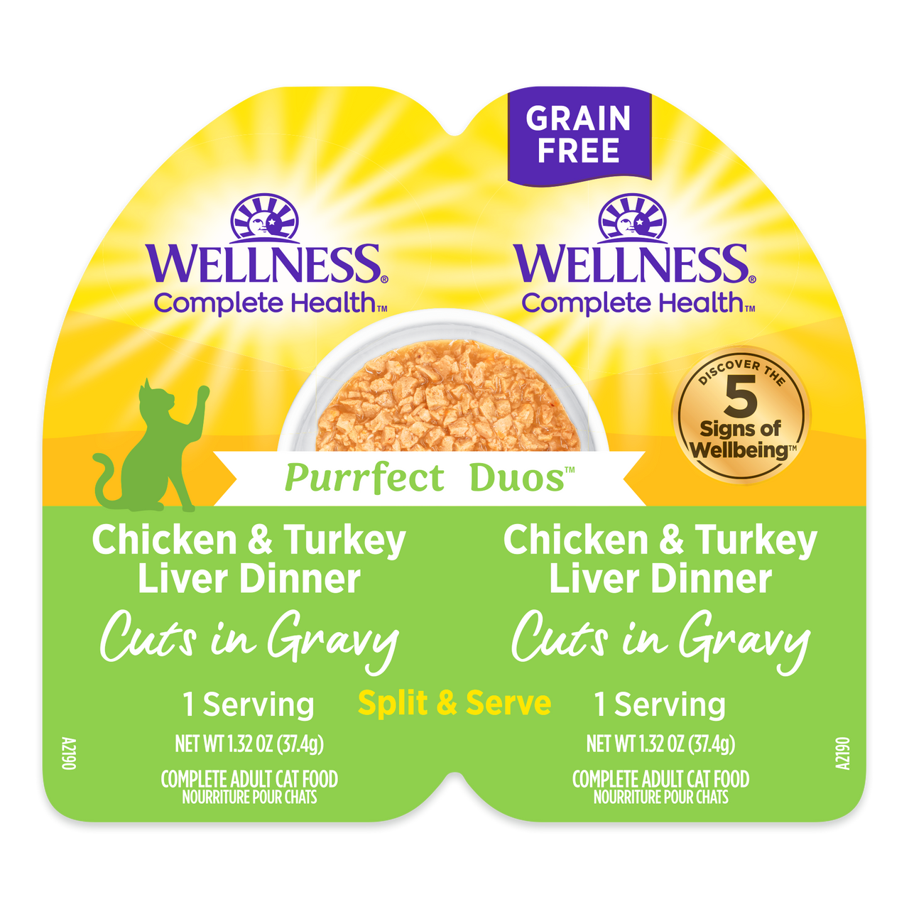 Wellness Can Cat Complete Health Duo Grain Free Chic Turkey Liver Gravy 2.64oz