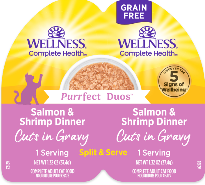Wellness Can Cat Complete Health Duos Grain Free Salmon & Shrimp Gravy 2.64oz