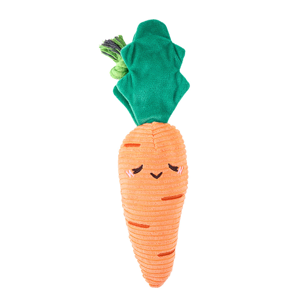 Zippypaws Plush Dog Toy Crinkle Crops Carrot