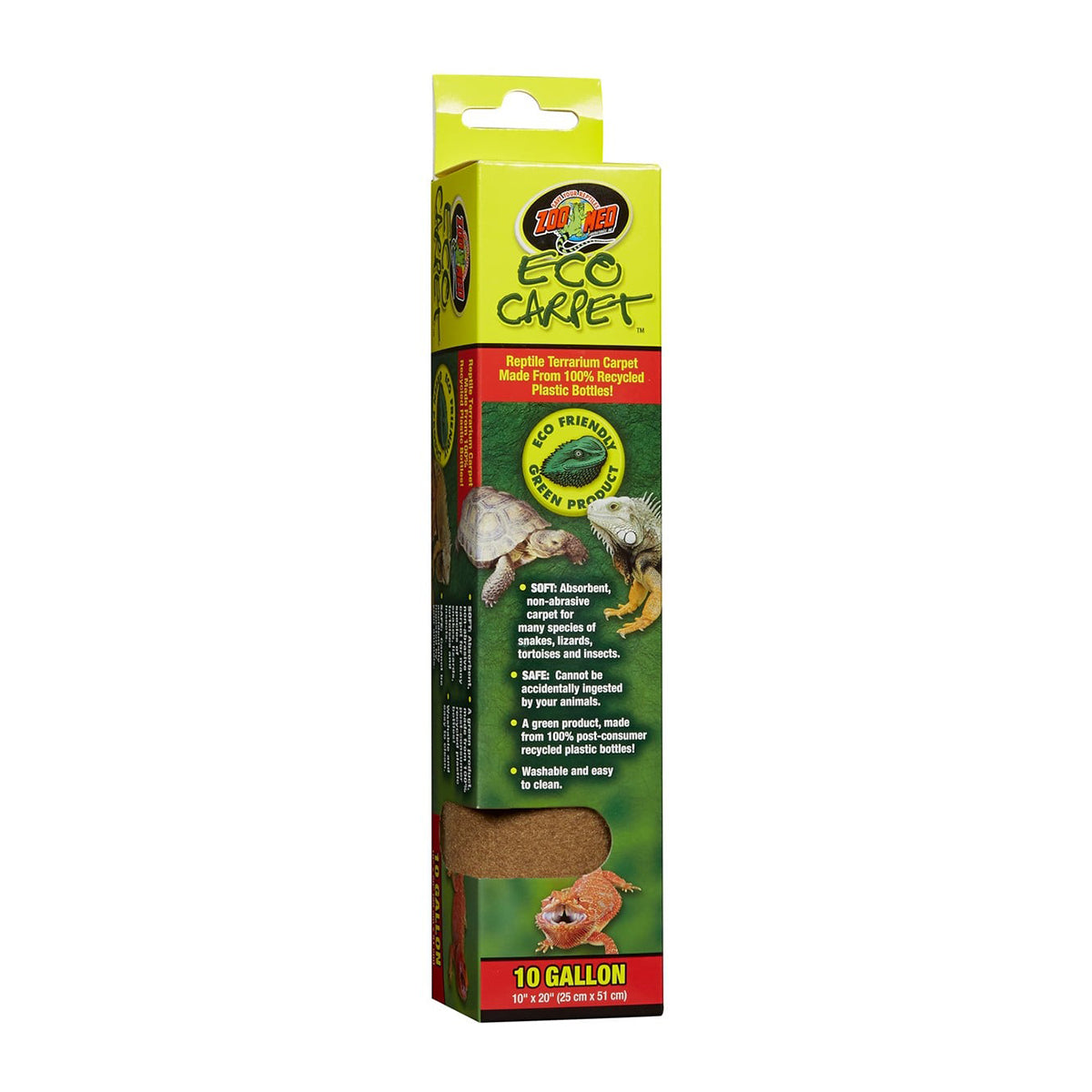 Zoo Med Eco Carpet Reptile Terrarium Carpet, Green, 10 Gallon