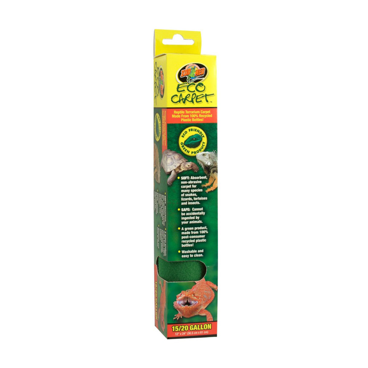 Zoo Med Eco Carpet Reptile Terrarium Carpet, Green, 15 / 20 Gallon