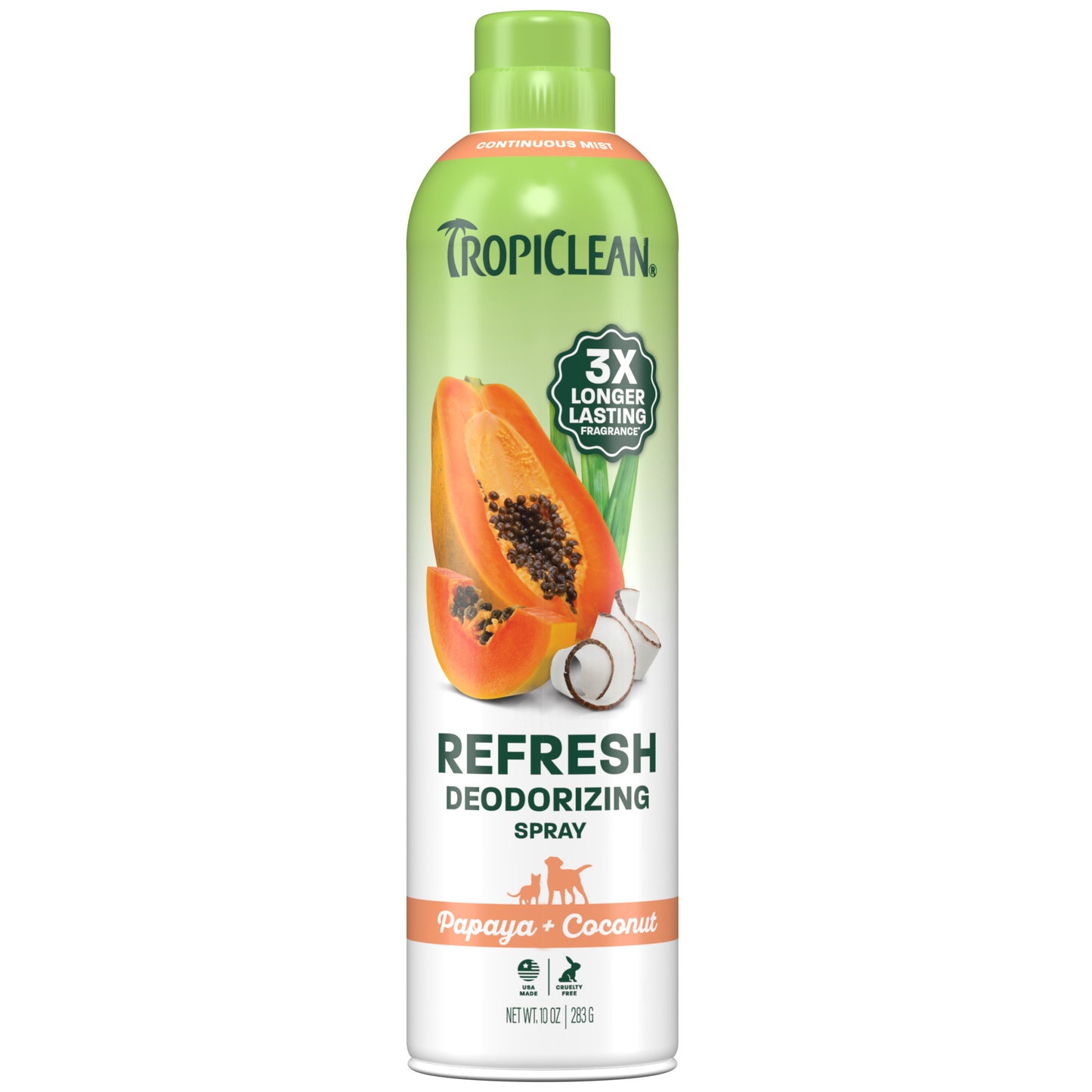 TropiClean Papaya + Coconut Deodorizing Pet Spray, 10oz