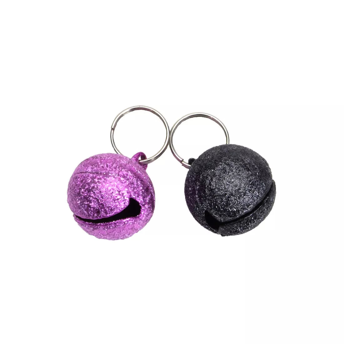 Coastal Frosted Designer Cat Bells Black and Purple Bells 2pk