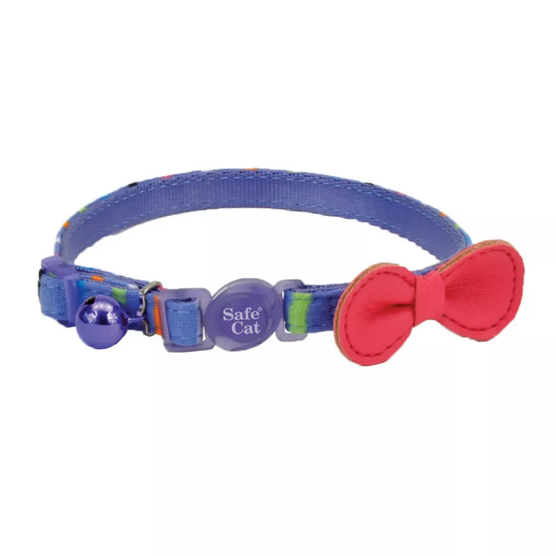 Coastal Safe Cat 3/8in Wide 8-12in Embellished Fashion Breakaway Collar Stripe Blue