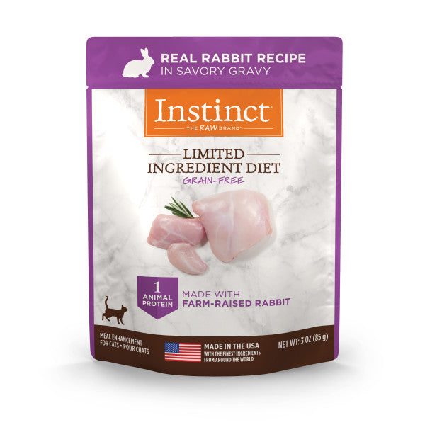 Instinct Limited Ingredient Diet Grain-Free Pate Real Rabbit Recipe Wet Cat Food Topper 3oz Pouch