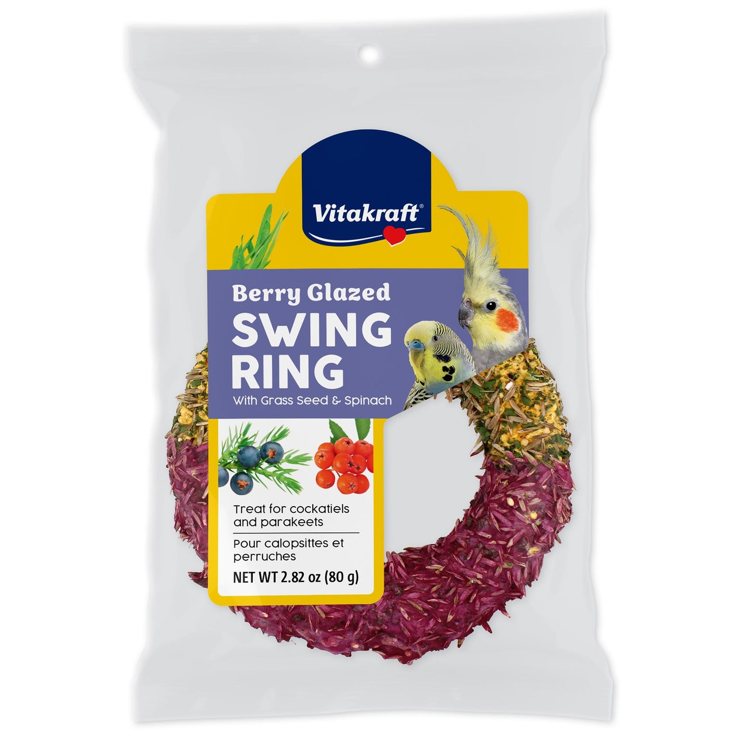 Vitakraft Berry Glazed Swing Ring Bird Treat Berry Glazed 2.82 oz