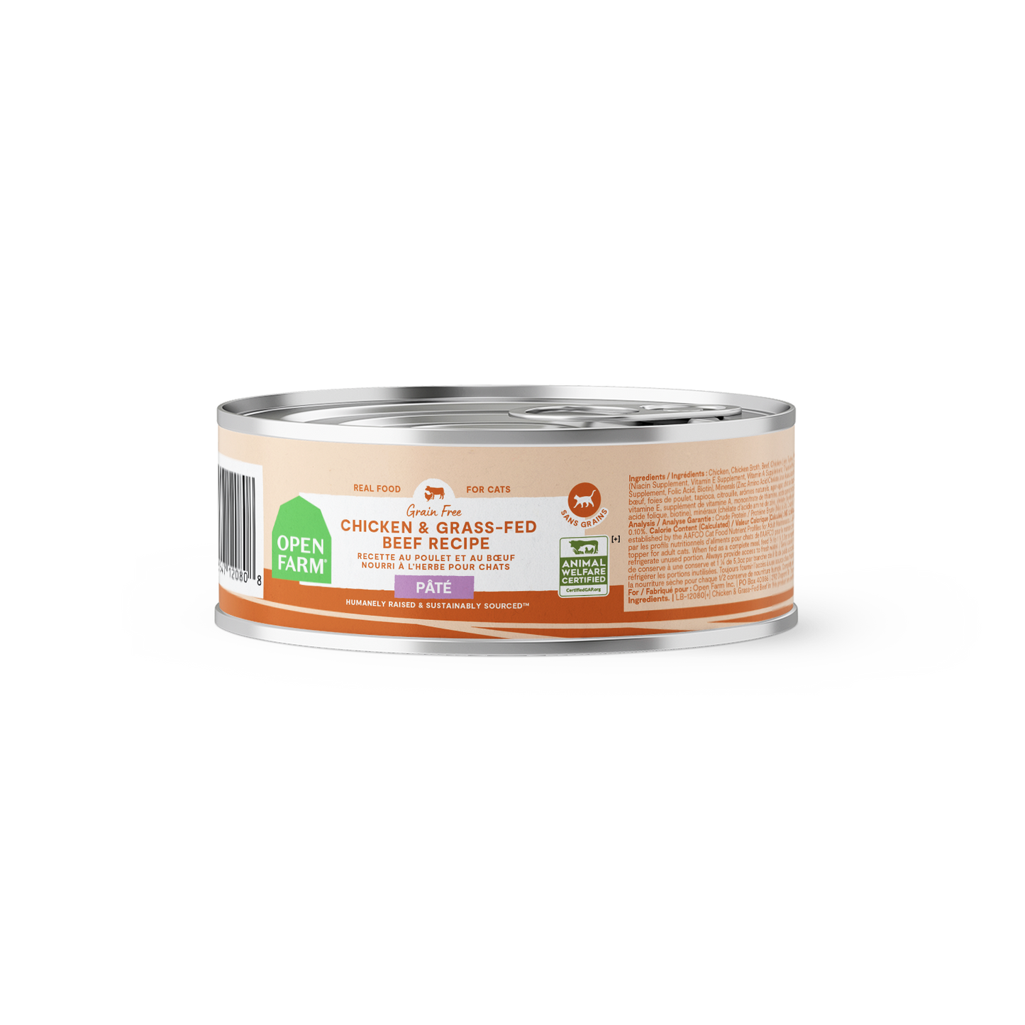 Open Farm Chicken & Grass-Fed Beef Pâté For Cats 2.8oz Can