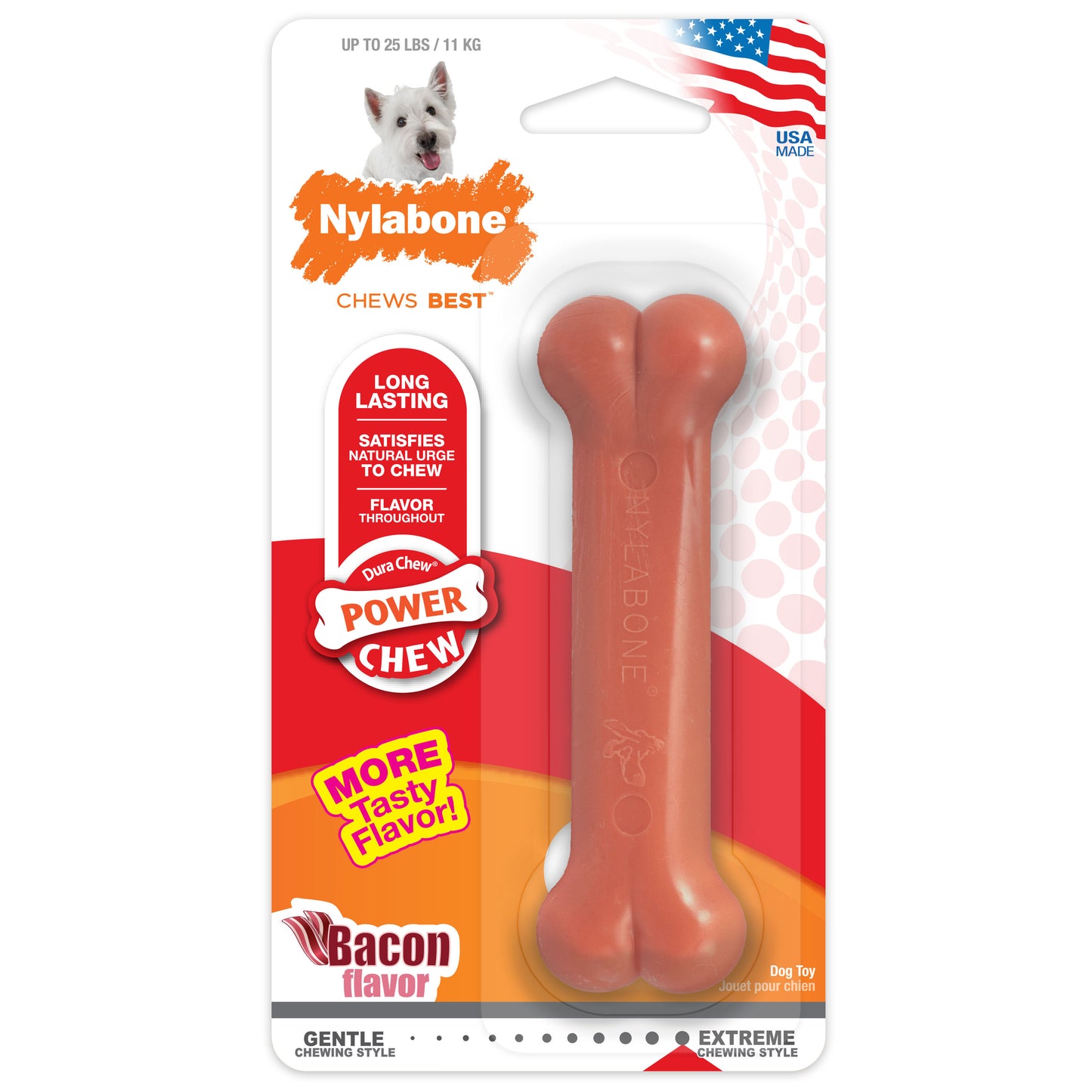 Nylabone Power Chew Dog Toy Bacon Small/Regular