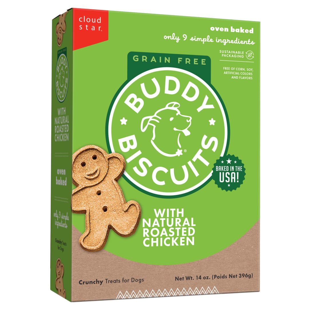 Cloud Star Buddy Biscuits Crunchy Grain Free Dog Treats, Chicken, 14 oz. Box