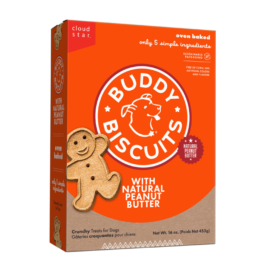 Cloud Star Buddy Biscuits Crunchy Dog Treats, Peanut Butter, 16 oz. Box
