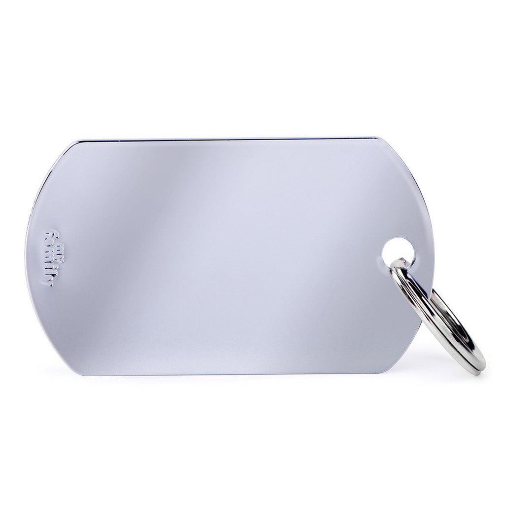 My Family ID Basic Big Military ID Tag in Chrome-Plated Brass