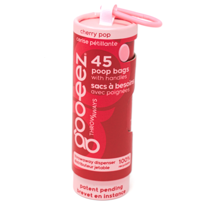 Gooeez Poop Bag 45ct w Dispenser Cherry Pop