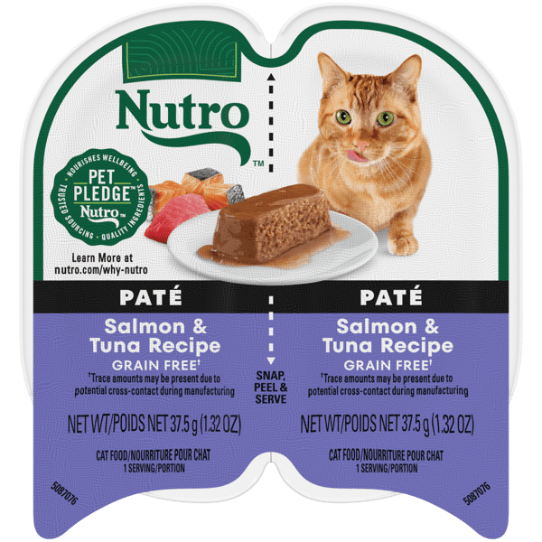 Nutro Wet Cat Food 2.6oz portion cup Salmon & Tuna Recipe Paté