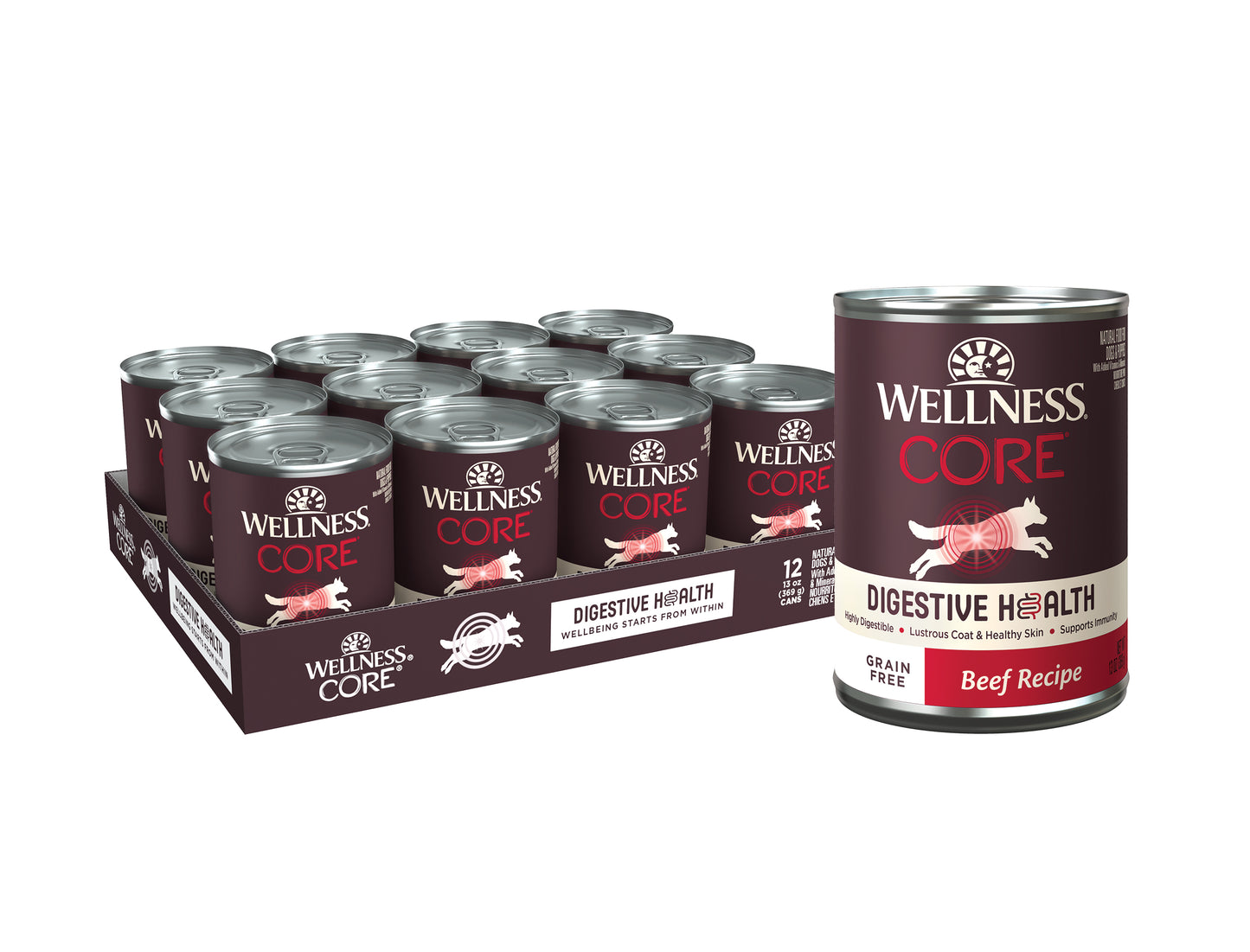 Wellness CORE Digestive Health Beef Grain Free Wet Dog Food 13oz Can