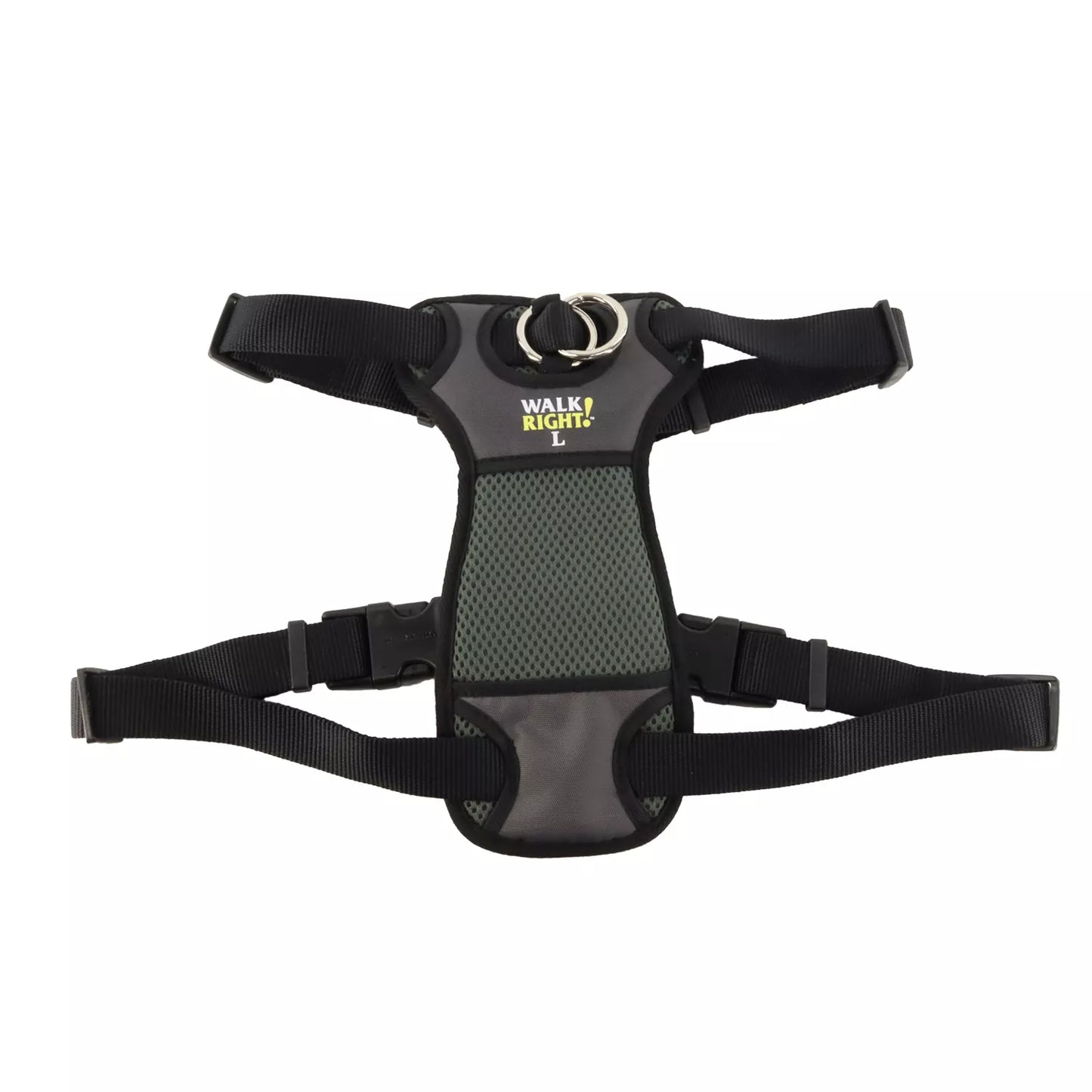 Coastal Walk Right! Front-Connect Small 16-24in No-Pull Padded Dog Harness Black